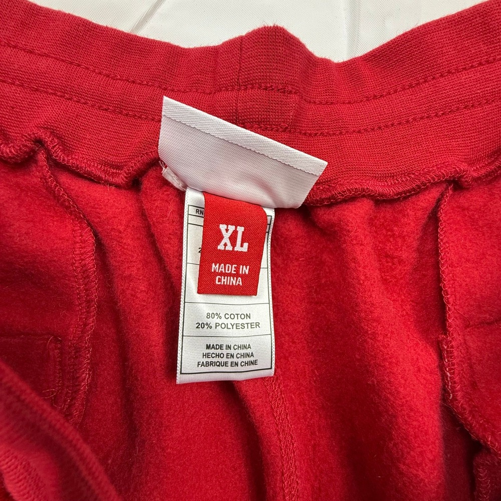 Mitchell & Ness Mens XL Red Fleece Jogger Sweatpants Nostalgia Co Athletic Pants - Picture 5 of 9